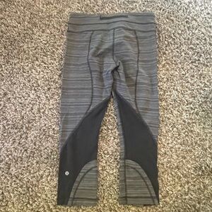 Lululemon Run: Inspire Crop II (Mesh) Cyber Stripe Deep Coal Black